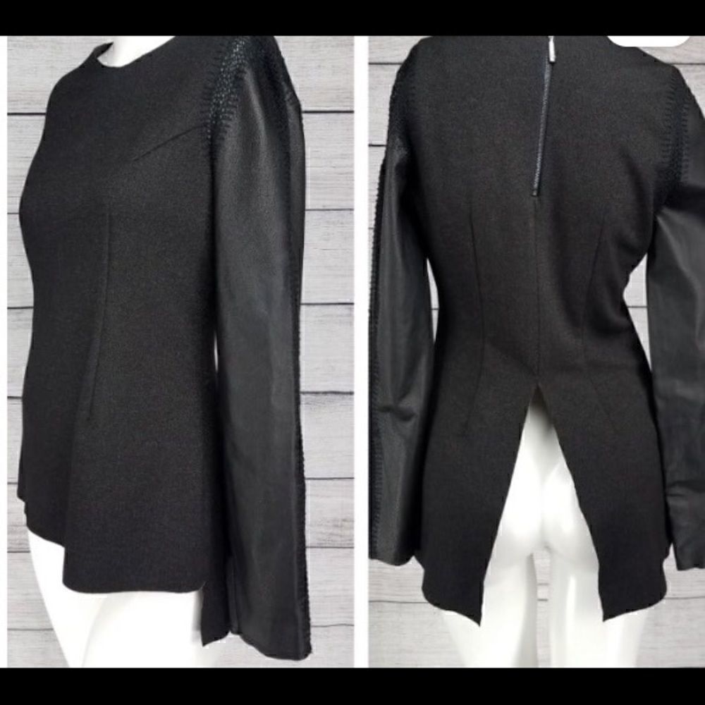 Stella & Jamie Rio Black Leather Long Sleeve Top